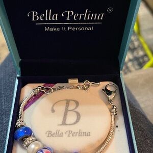 Bella Perlina Blue and Silver Beaded Bracelet